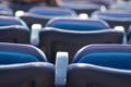 Seats in cinema. Soft chairs in a row in a modern cinema Royalty Free Stock Photo