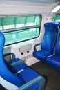 Seats inside a modern train Royalty Free Stock Photo