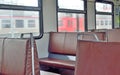 Seats for passengers inside the train Royalty Free Stock Photo
