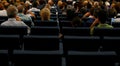 Seats rows in a theater hall room before the start of a choral spectacle Royalty Free Stock Photo