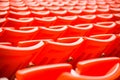 Seats on stadium steps bleacher with spot light pole Royalty Free Stock Photo