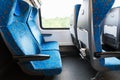 Seats in train in second class Royalty Free Stock Photo
