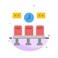 Seats, Train, Transportation, Clock Abstract Flat Color Icon Template Royalty Free Stock Photo