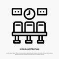 Seats, Train, Transportation, Clock Line Icon Vector Royalty Free Stock Photo