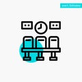 Seats, Train, Transportation, Clock turquoise highlight circle point Vector icon Royalty Free Stock Photo