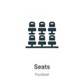 Seats vector icon on white background. Flat vector seats icon symbol sign from modern football collection for mobile concept and Royalty Free Stock Photo