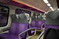 Seats in the wagon on the train Royalty Free Stock Photo