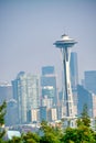 Seattle aerial view from Kinnear Park on a sunny day Royalty Free Stock Photo