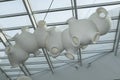 Sculpture in Concourse A at the Seattle airport is called cloudsandclunkers