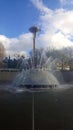 Seattle center fountain with space needle