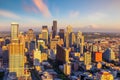 Seattle city downtown skyline cityscape in Washington State,  USA Royalty Free Stock Photo