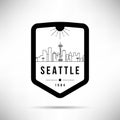 Seattle City Modern Skyline Vector Template Royalty Free Stock Photo