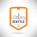 Seattle City Modern Skyline Vector Template Royalty Free Stock Photo