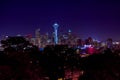 Seattle city night skyline Royalty Free Stock Photo