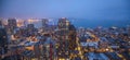 Seattle city skyline at dusk. Downtown Seattle cityscape Royalty Free Stock Photo