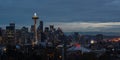 Seattle city skyline at dusk. Downtown Seattle cityscape Royalty Free Stock Photo