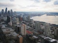 Seattle city skyline with Elliot Bay, Washington, USA, January 2008 Royalty Free Stock Photo