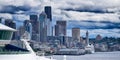 Seattle city skyline from pier 91