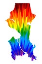 Seattle city United States of America, USA, U.S., US, United States cities, usa city- map is designed rainbow abstract colorful