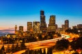 Seattle Cityscape at Dust, Washington Royalty Free Stock Photo