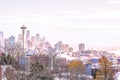 Seattle cityscape in the morning light in the winter. Royalty Free Stock Photo