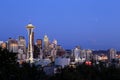 Seattle Cityscape with Mt. Rainier in the Background, Washington Royalty Free Stock Photo