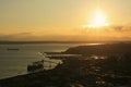 Seattle cityscape or skyline by silhouette scene