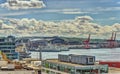 Seattle Waterfront and Harbor with Ferry Terminal and Great Royalty Free Stock Photo
