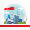 Seattle detailed silhouette. Royalty Free Stock Photo