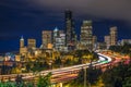 Seattle downtown night long exposure