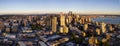 Seattle downtown panoramic skyline during summer sunset. View from Seattle needle. Royalty Free Stock Photo