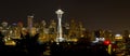 Seattle Downtown Skyline Evening Panorama