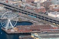 Seattle Ferris wheel from the air