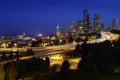 Seattle Freeways, Dawn Twilight, USA Royalty Free Stock Photo