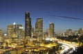 Seattle highrise and highway Royalty Free Stock Photo