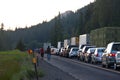 SEATTLE - JULY 6: Traffic is stopped for miles as Royalty Free Stock Photo