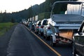 SEATTLE - JULY 6: Traffic is stopped for miles as Royalty Free Stock Photo