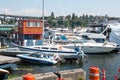 Seattle marina with houseboat