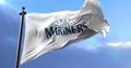 Seattle Mariners flag, american professional baseball team, waving - loop