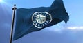 Seattle Mariners team flag, american professional baseball team, waving - loop