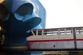 The Seattle Monorail heading into the Music Experience Royalty Free Stock Photo