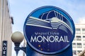 Seattle Monorail Sign at Nordstrom`s Downtown Seattle Royalty Free Stock Photo