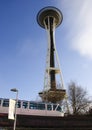 Seattle Monorail & Space needle Royalty Free Stock Photo