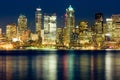 Seattle at night Royalty Free Stock Photo