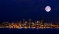 Seattle night view from Hamilton Park Royalty Free Stock Photo