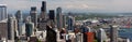 Seattle - Panoramic View of downtown, Mt. Rainier