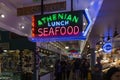 Seattle pike place public market seafood stand Royalty Free Stock Photo