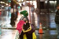 Looter with an armload of stolen clothing in downtown Seattle during riots on May 30, 2020.