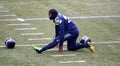 Seattle Seahawk Running Back Marshawn Lynch Stretching Royalty Free Stock Photo