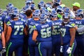 Seattle Seahawks Pre Game Huddle Royalty Free Stock Photo